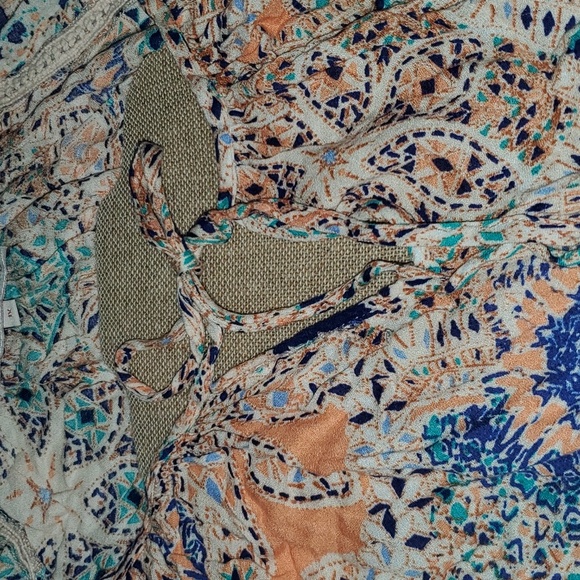 EUC Rose & Thyme Split Neck Cottony Blouse Bishop Sleeve Boho Tunic 1X - Picture 15 of 16